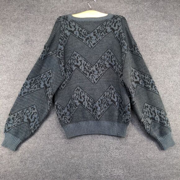 Alvin Josef Mens Pullover Knit Grandpa Sweater L Multi Animal Print Vintage - Picture 5 of 11